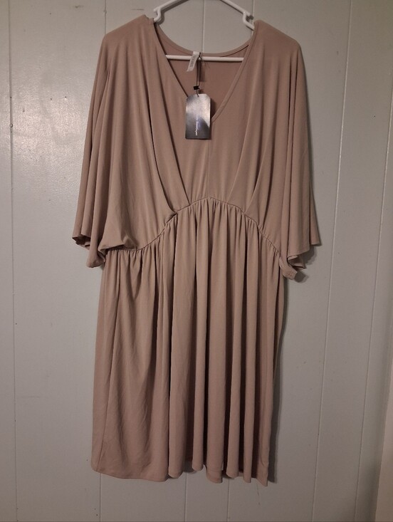 Dear Scarlett Dresses & Skirts - **Dear Scarlett Blush Taupe Babydoll Dress – Size XL – NWT**